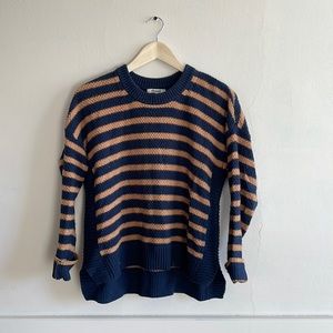 Madewell Orange Stripe Pullover Sweater